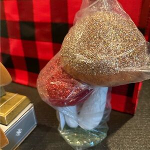 Wondershop Glitter Mushroom Decor - Gold, Red, White
